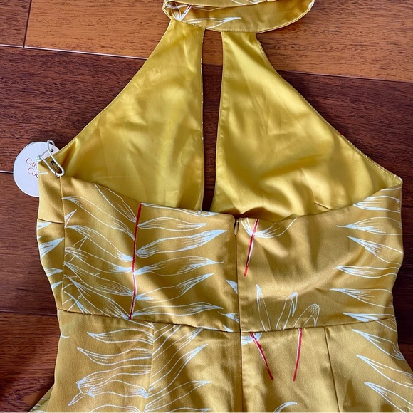 Camila Coelho Antonia Mini Dress in Gold Tropical REVOLVE size large NWT - Picture 11 of 16